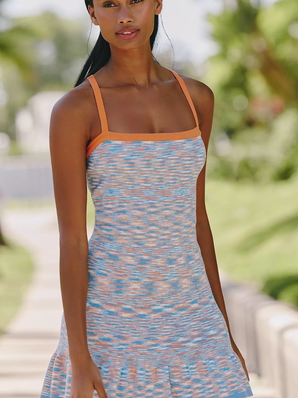 Daily Practice Orange blue and white knit sport dress size S